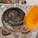 Large Space Age  Murano Glass Disc Chandelier 1970’s