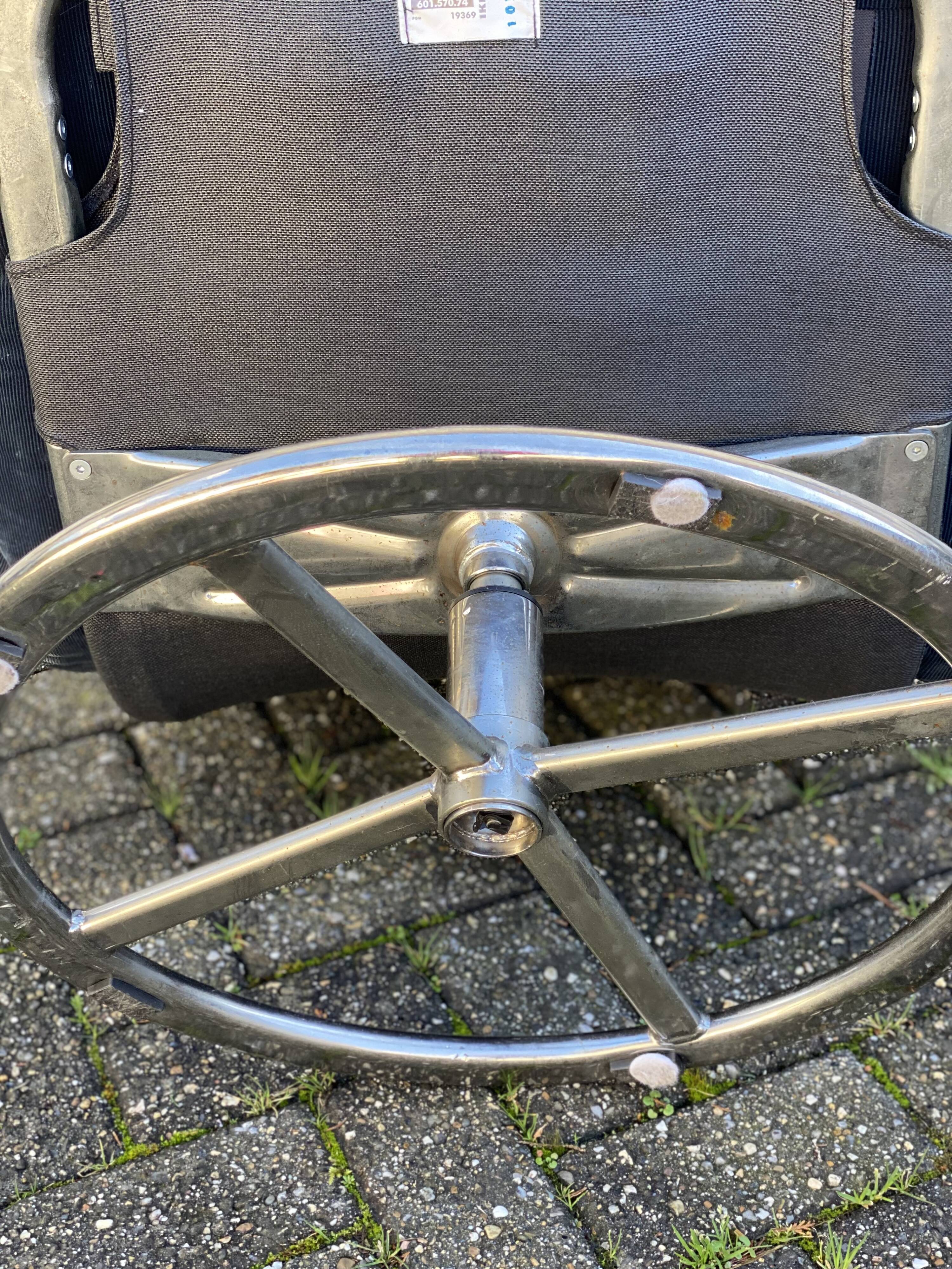 Vintage IKEA Smedsta Chrome Swivel Arm Chair
