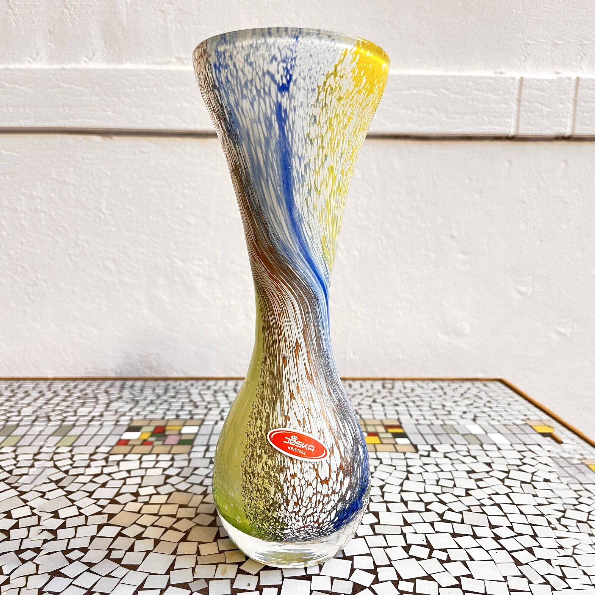 Glass vase Joska Kristall Mundgeblasen Germany 1970s.