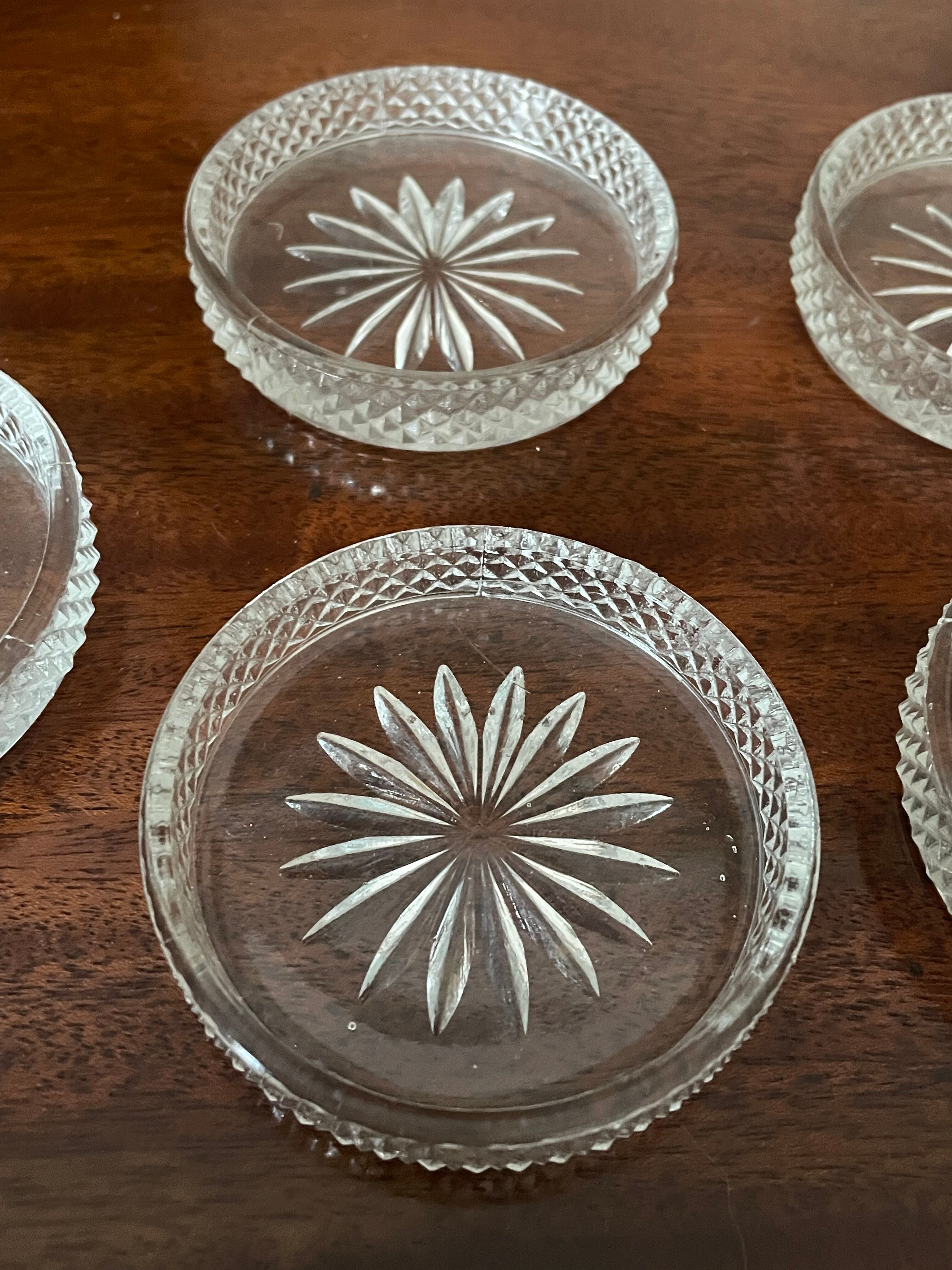 Vintage crystal coasters