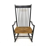 Vintage J16 rocking chair in beech by Hans Wegner for Möbler FD B, Denmark 1960s