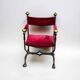 Fauteuil Curule En Fer Et Bronze Dans Le Style Du XVIIème Siècle époque XXéme - Fauteuil En X