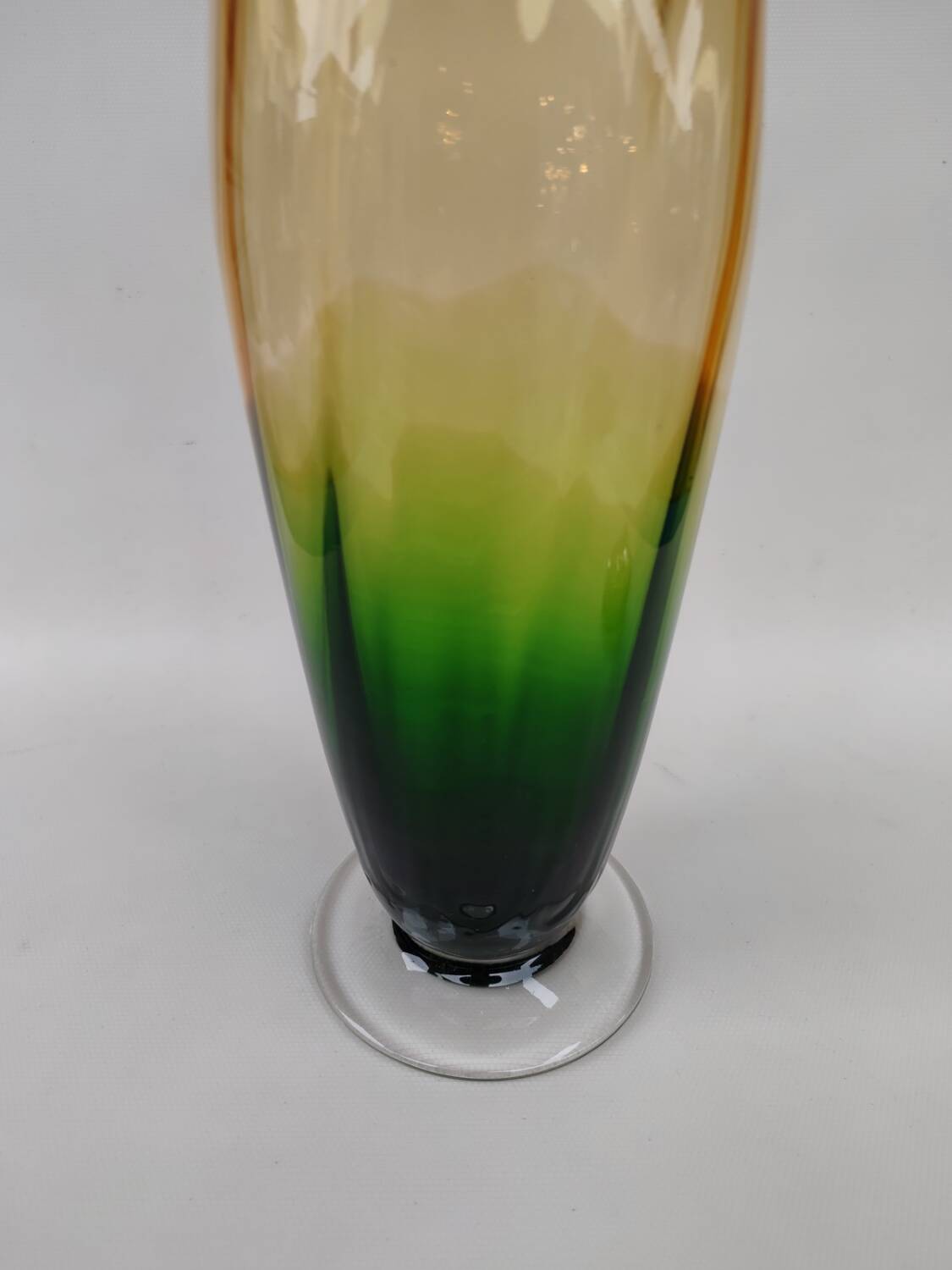 Very large two-tone glass vase, mid-20th century.