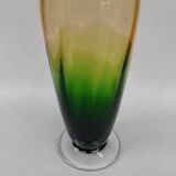Very large two-tone glass vase, mid-20th century.