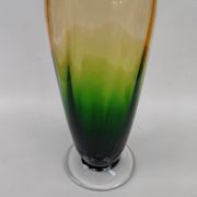 Très grand vase en verre bicolore, milieu du XX ème siècle.