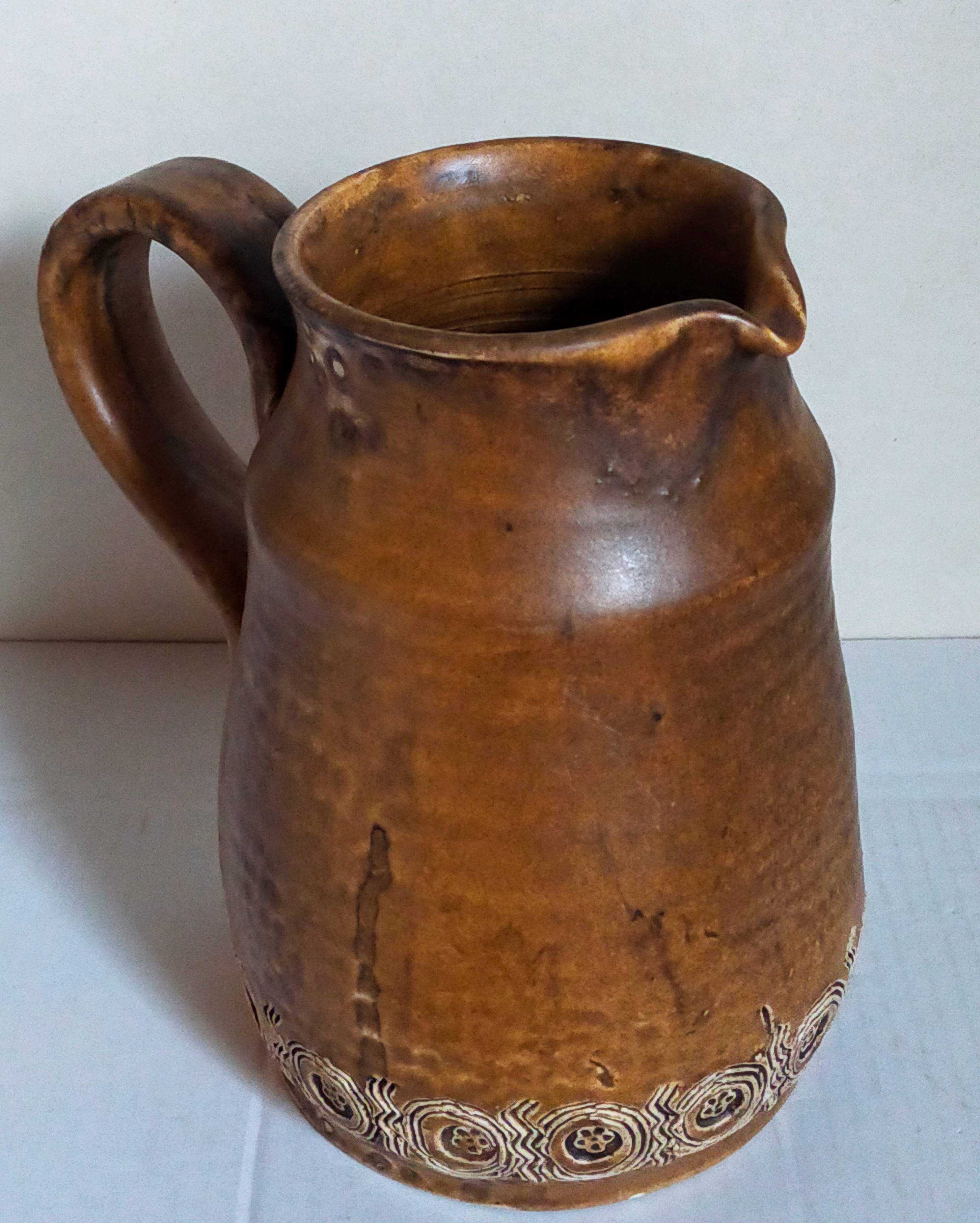 Ceramic potter's pitcher by F.CHEDEVILLE 20th century