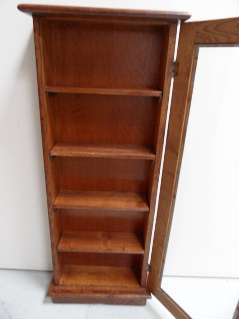 Antique oak display cabinet