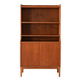 Scandinavian teak bookcase with hinged doors
