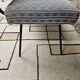 Banc, banquette vintage en tissu et métal style Knoll