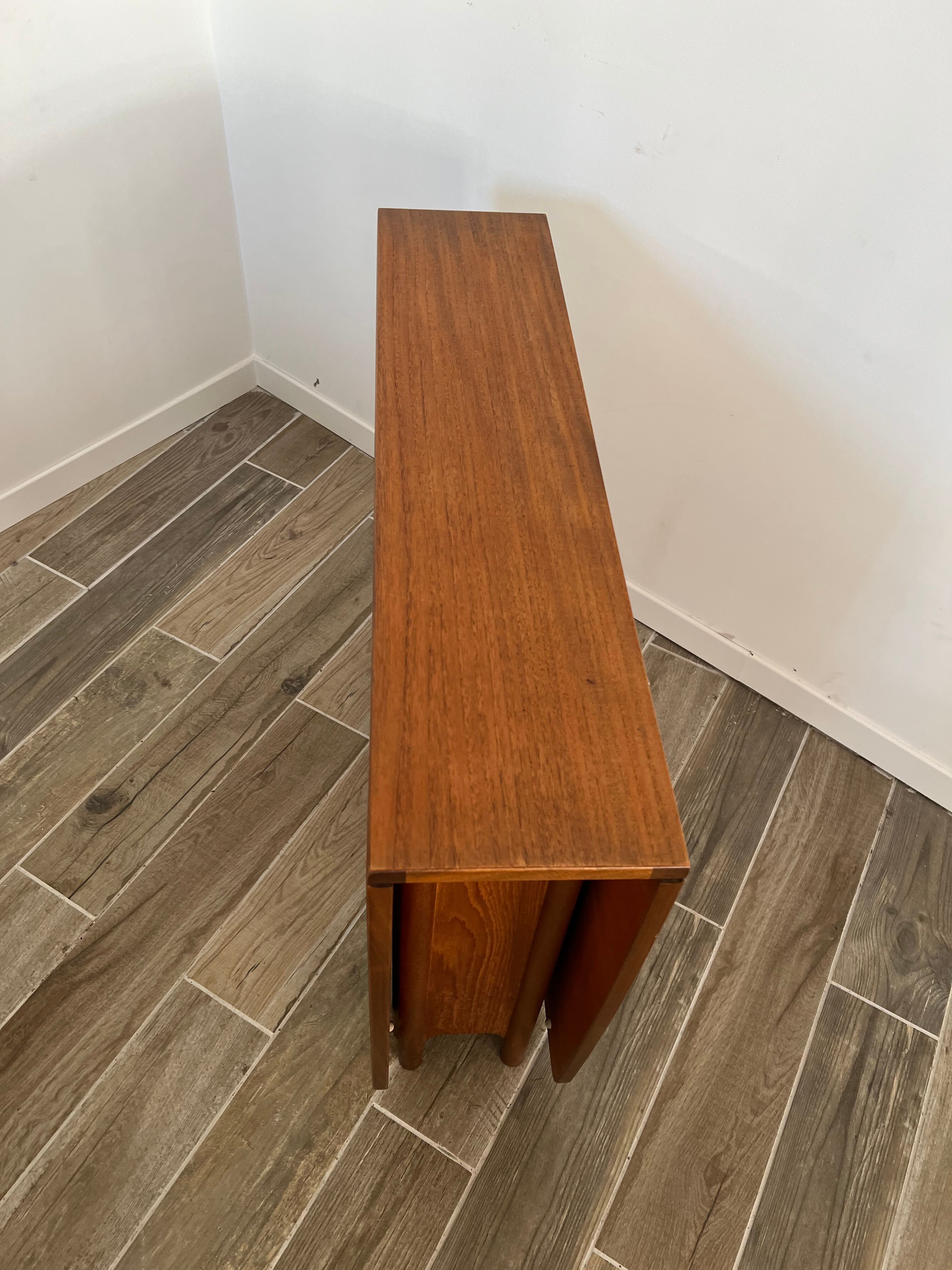 Scandinavian-style teak flap table