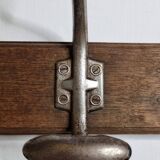 School wall coat rack, old, 3 hooks, 80 cm