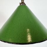Industrial British Green Enamel Factory Pendant Lamp, 1950s