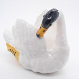 Cache pot en céramique forme de cygne