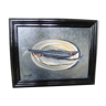 Oil on wood framed and signed henri merlet : 2 herrings
