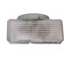 Square mid century clear ribbed glass flush mount light fixture lamp 1960s