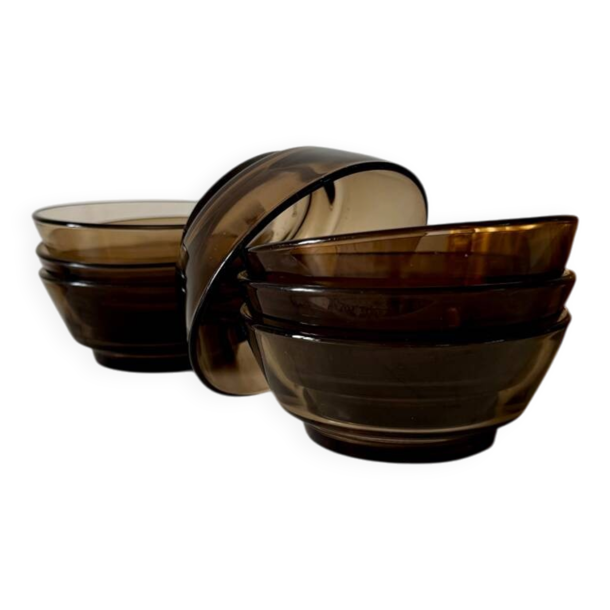 Vereco Set of 7 Smoked Glass Ramekins