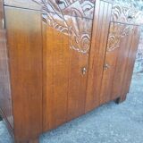 Art Deco buffet wooden tray, antique china cabinet