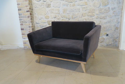 Canape 120 cm chic grey velvet