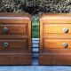 Duo de petits meubles de rangement art-déco en bois
