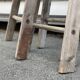 Lot 4 large painter's ladders carrying wood 1950