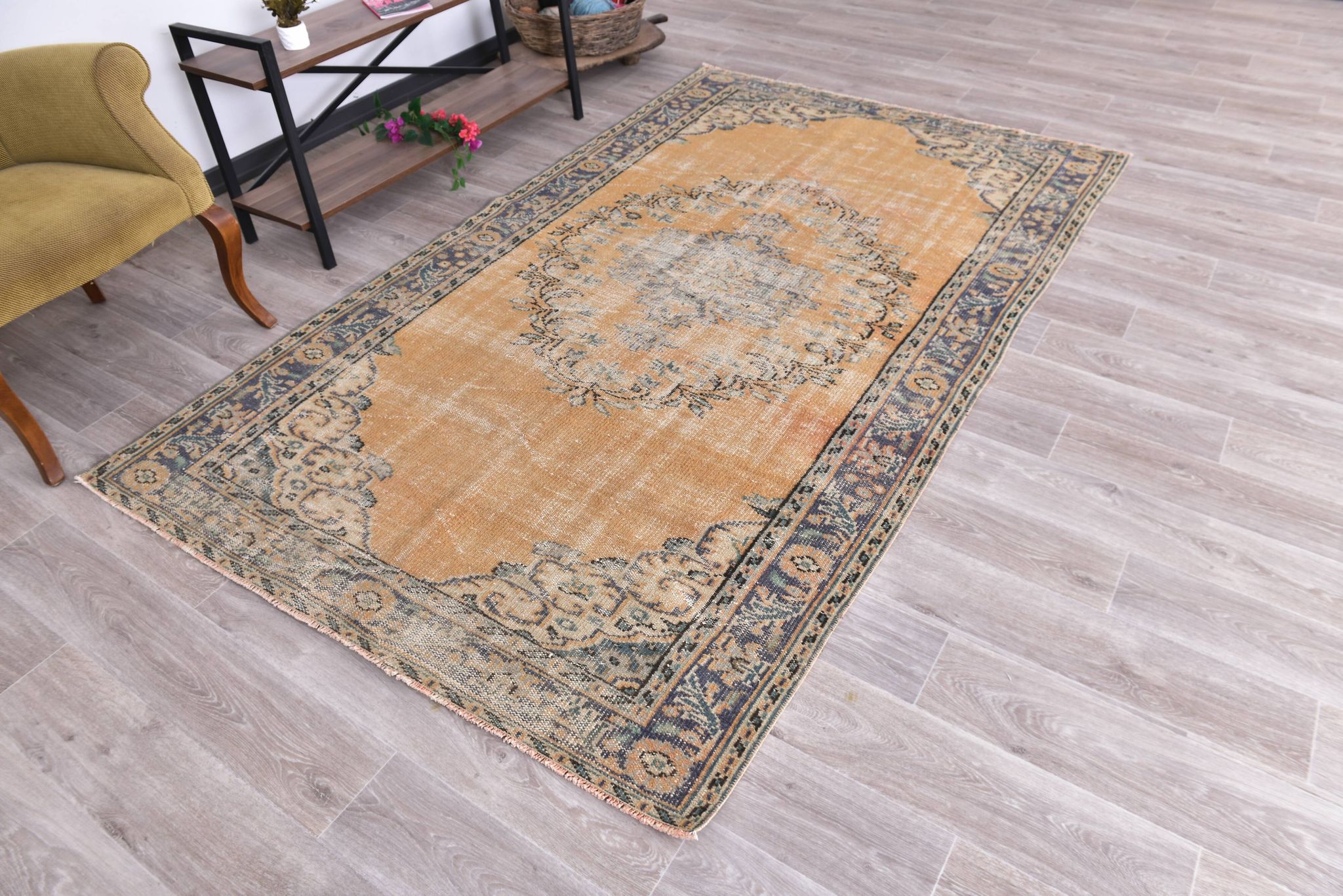 Tapis vintage classique orange 57s 158x260 cm
