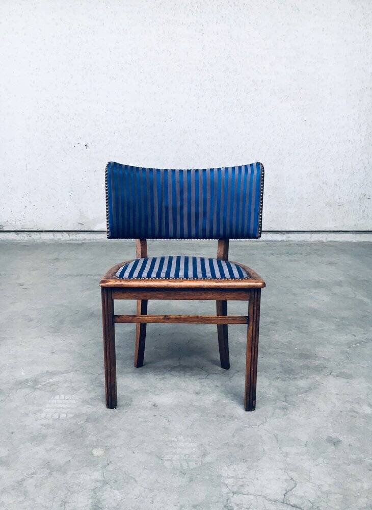 Set of Art Deco Curved Back Side Chairs, France, 1930s