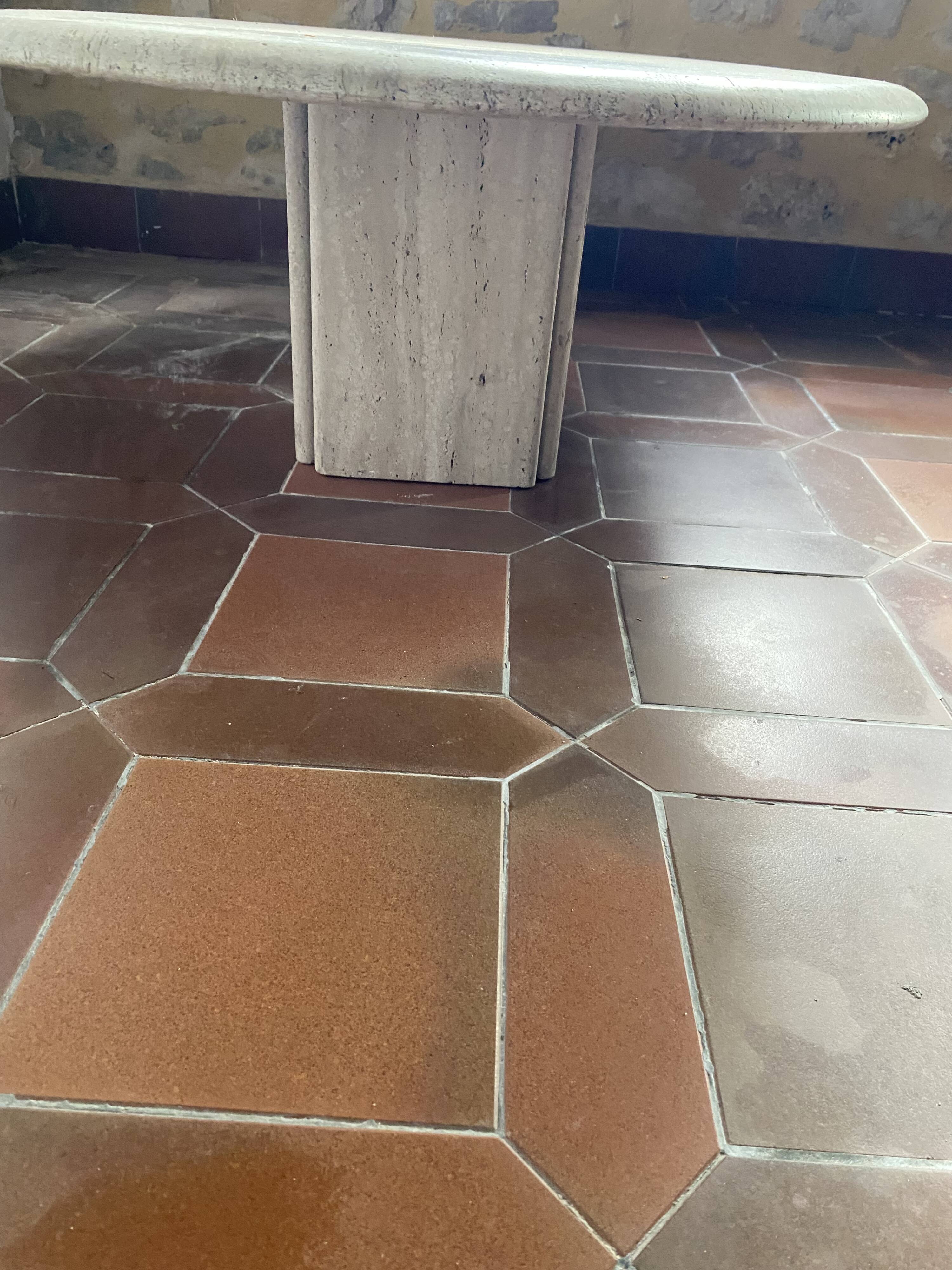 Travertine table base