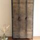 Industrial metal locker room patinated rounded corners