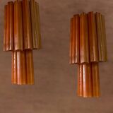 Large Terracotta colored Glass Sconces Set of 2