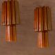Grandes Appliques en Verre Couleur Terre Cuite Lot de 2