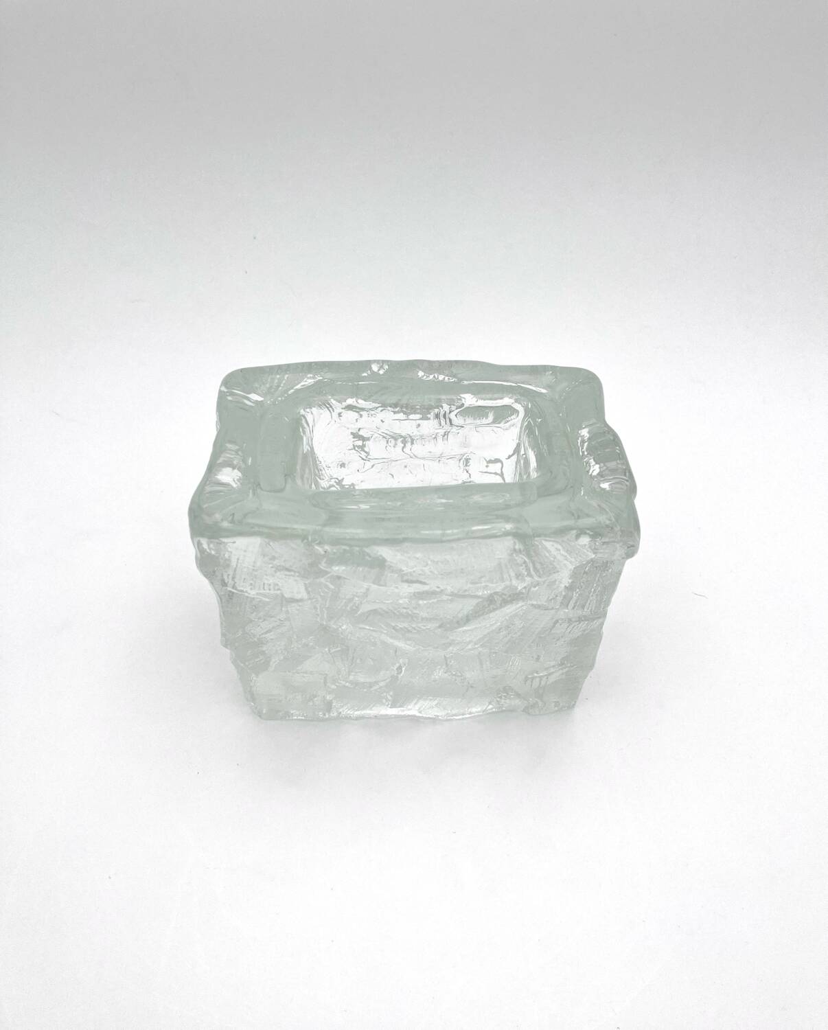 Brutalist vase "Demant" Göte Augustsson - Ruda Glasbruk - Sweden 1960