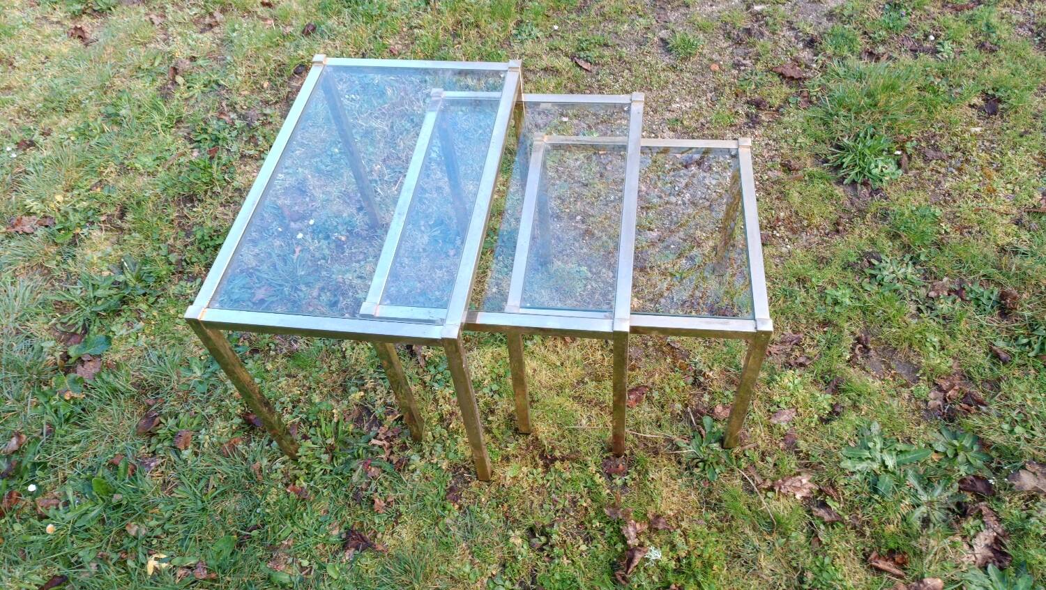 Table basse gigogne en verre