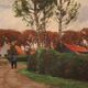 Great landscape painting signed G. V. Hoven and dated 1918