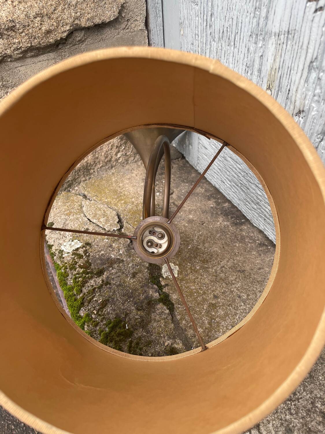 Two cornet-shaped wall lights