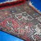 Vintage persian hamadan handmade carpet 1.3' x 2' (40cm x 61cm) 1970s, 1c760