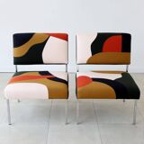 Pair of 80s industrial armchairs
