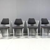 Postmodern metal dining chairs, 1980s