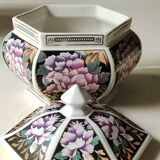 Bonbonnière/pot thé/Gingembre. Stylé Asiatique, Motifs floraux/pivoines. Décor Exclusiv, Made in Italy