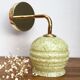 Vintage yellow Clichy glass tulip wall light