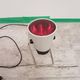 Space Age desk lamp, white metal, chrome-plated steel, red glass, Germany,