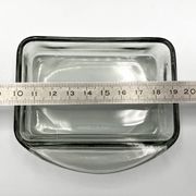 Teak tray and its 4 stackable glass dishes • Denmark • 1960