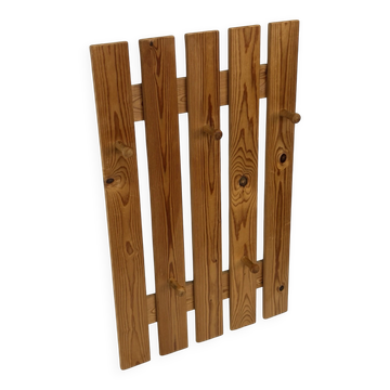 Vintage pine coat rack, 1970s minimalist design