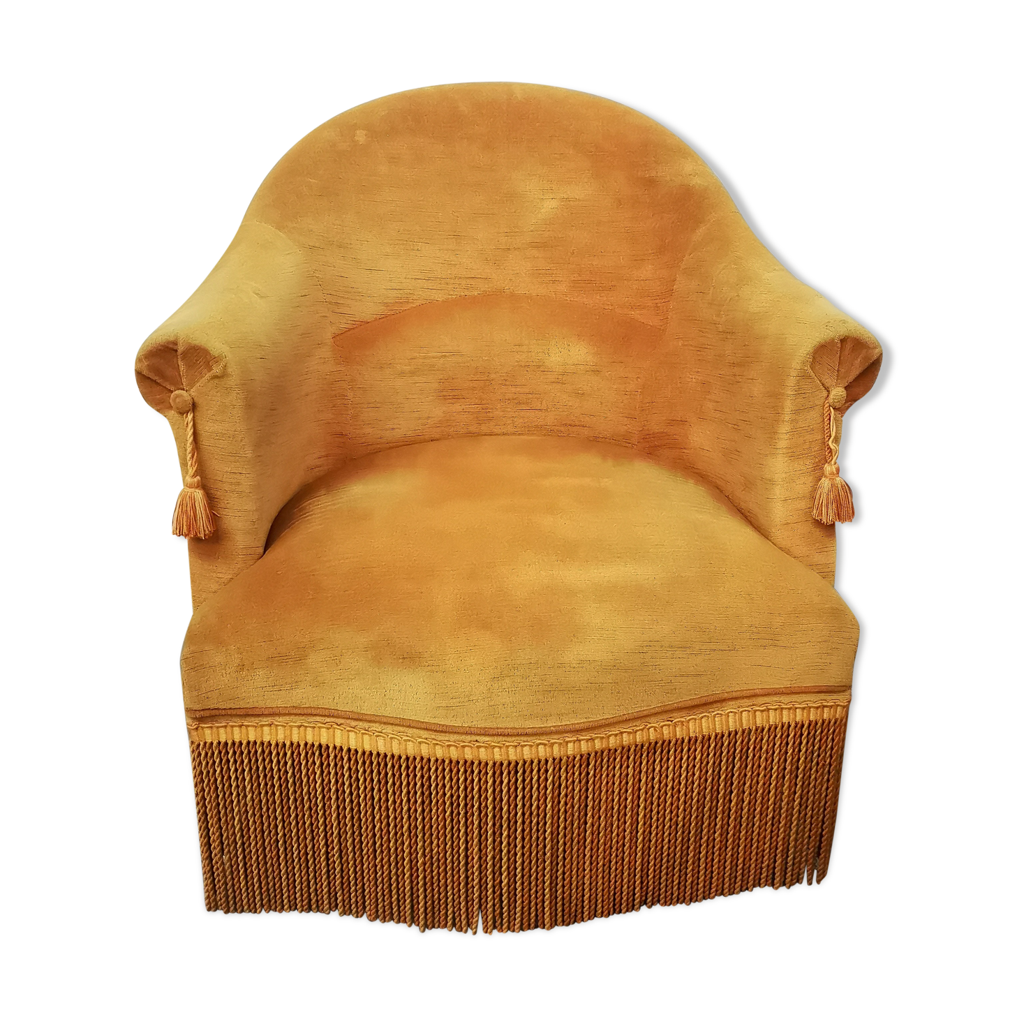 Old yellow toad chair