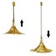 Vintage XXL Space Age pendant lamp, Plexiglas & Brass, 70s
