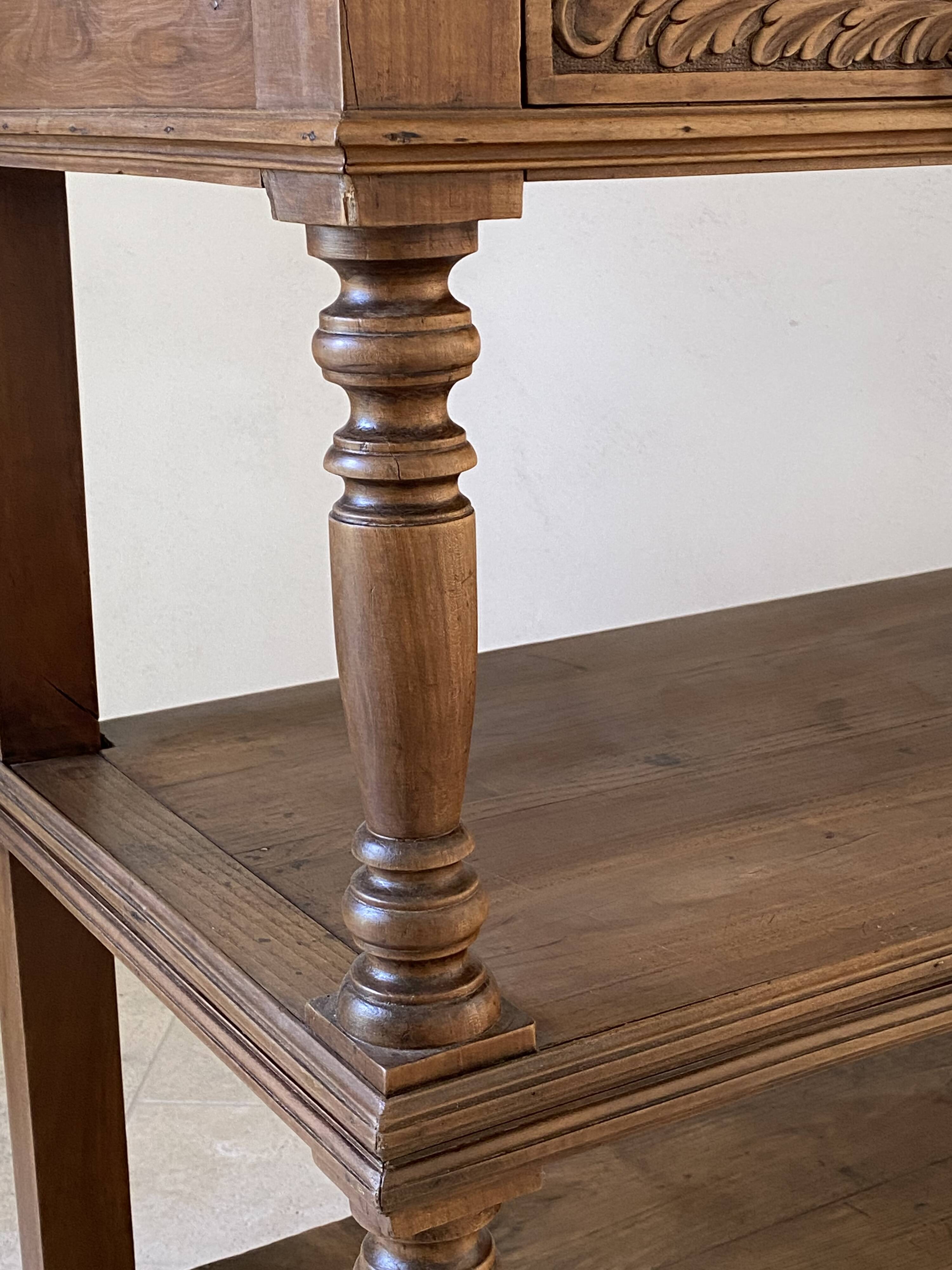 Console en chêne massif style Henri II