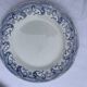 8 petites assiettes en faience terre de fer creil et montereau modele moscou, decor bleu anciennes