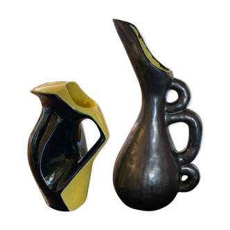 Large Vallauris ceramic pitcher