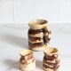 3 pichets en gres emaille anciens bicolores