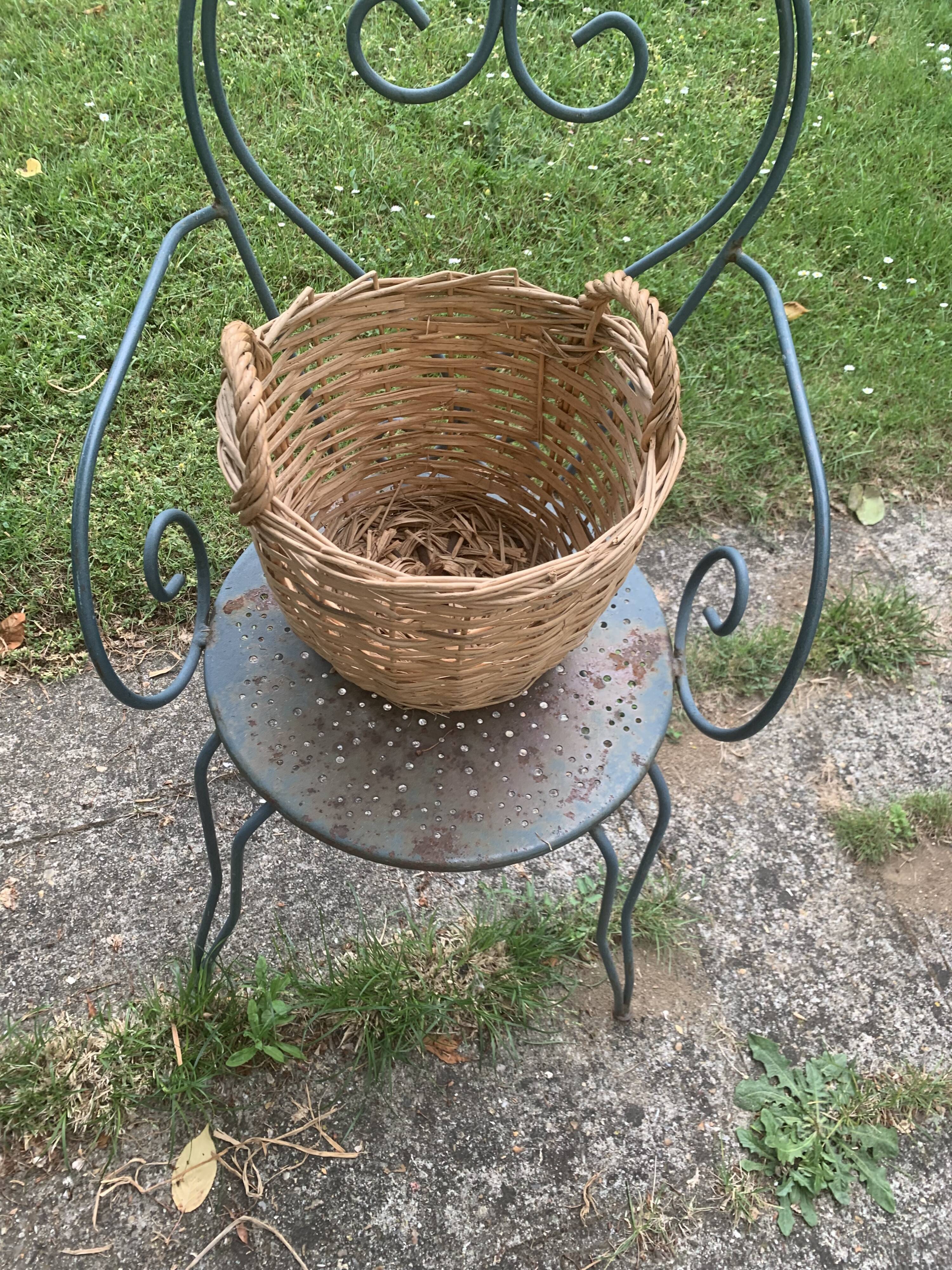 Basket, old Dame Jeanne basket, vintage and artisanal