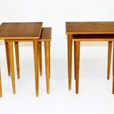 Teak and oak tableS set, Sweden, 1960